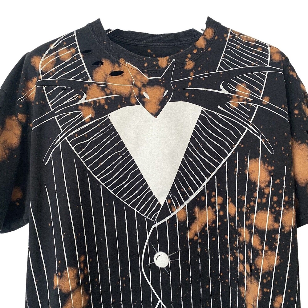 🌵 The Nightmare Before Christmas Jack Skellington Upcycled Bleached T-Shirt - XL - Picture 2 of 5